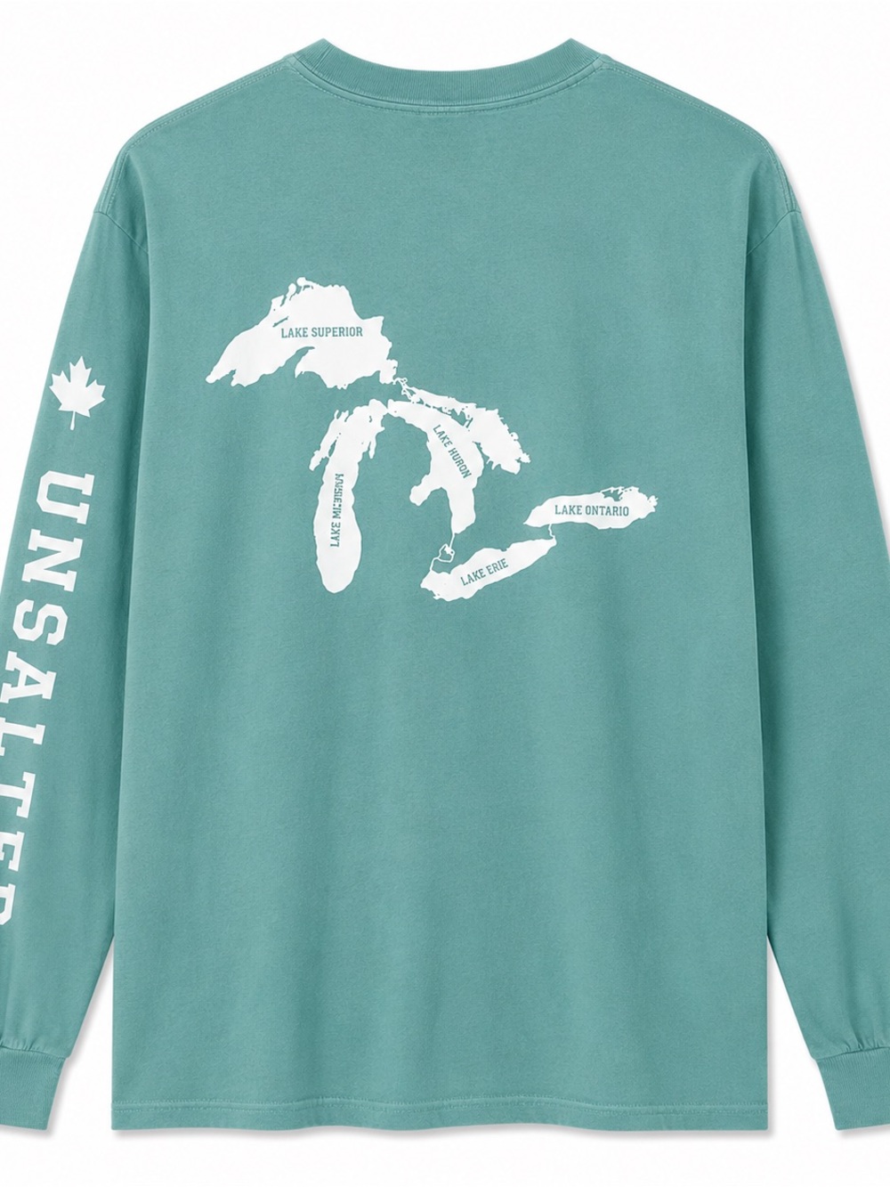 Great Lakes Teal Long Sleeve Graphic Tee - Size L - 100% Cotton - Lake Life - Picture 3 of 11